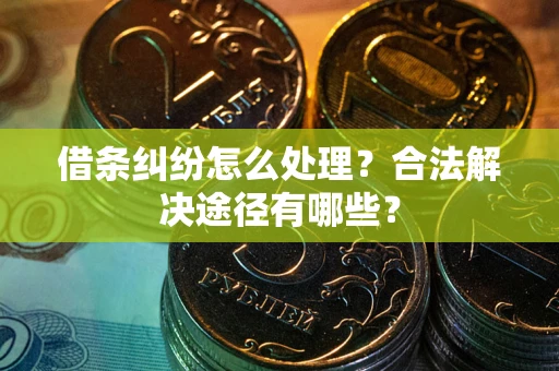 济南借条纠纷怎么处理？合法解决途径有哪些？