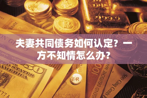 济南夫妻共同债务如何认定？一方不知情怎么办？